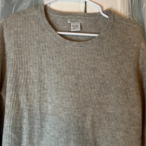 Cashmere101 Crewneck Rib Knit Back out Gray Sweater Women’s Large - Picture 2 of 9